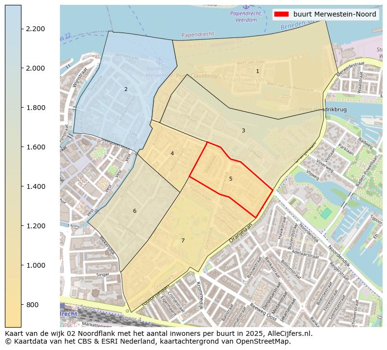Afbeelding van de buurt Merwestein-Noord op de kaart.