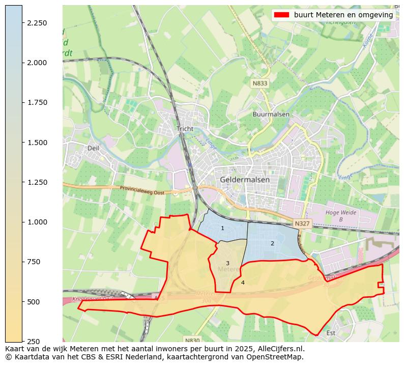 Afbeelding van de buurt Meteren en omgeving op de kaart.