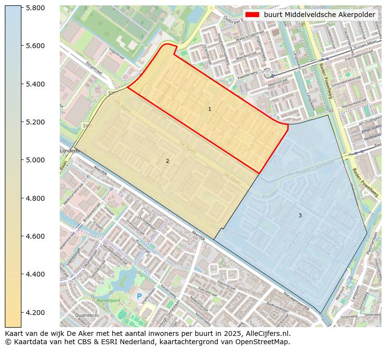 Afbeelding van de buurt Middelveldsche Akerpolder op de kaart.