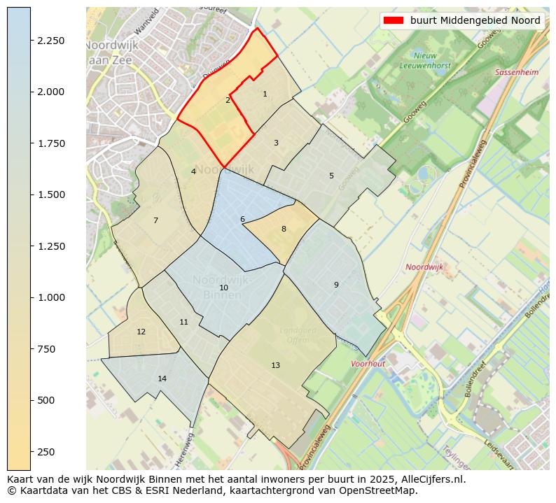 Afbeelding van de buurt Middengebied Noord op de kaart.