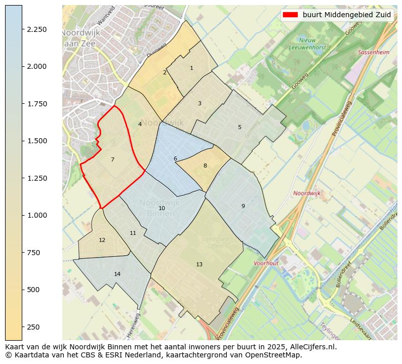 Afbeelding van de buurt Middengebied Zuid op de kaart.