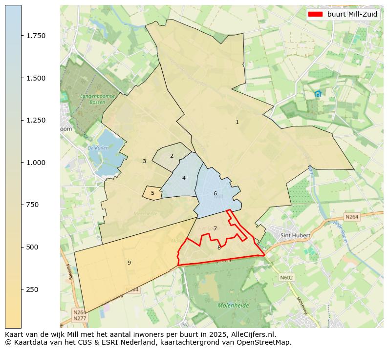 Afbeelding van de buurt Mill-Zuid op de kaart.