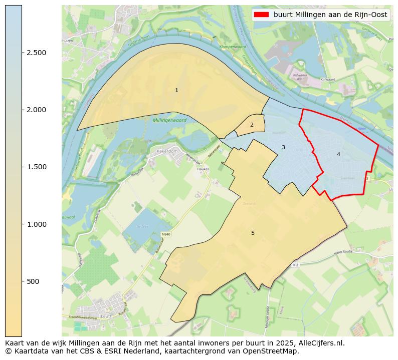 Afbeelding van de buurt Millingen aan de Rijn-Oost op de kaart.