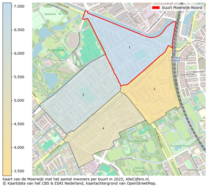 Afbeelding van de buurt Moerwijk-Noord op de kaart.