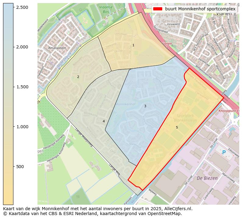 Afbeelding van de buurt Monnikenhof sportcomplex op de kaart.