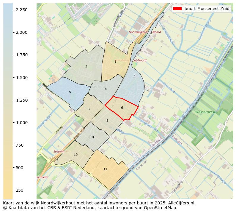 Afbeelding van de buurt Mossenest Zuid op de kaart.