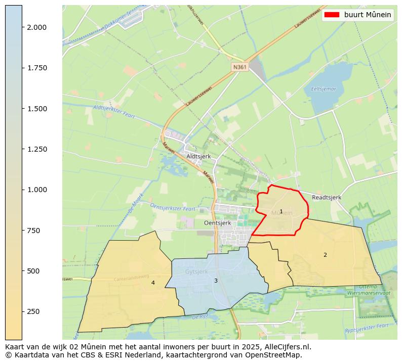 Afbeelding van de buurt Mûnein op de kaart.