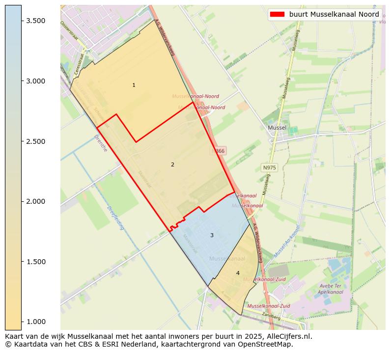 Afbeelding van de buurt Musselkanaal Noord op de kaart.