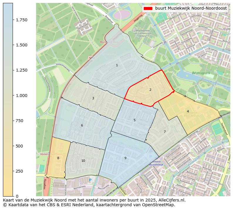 Afbeelding van de buurt Muziekwijk Noord-Noordoost op de kaart.