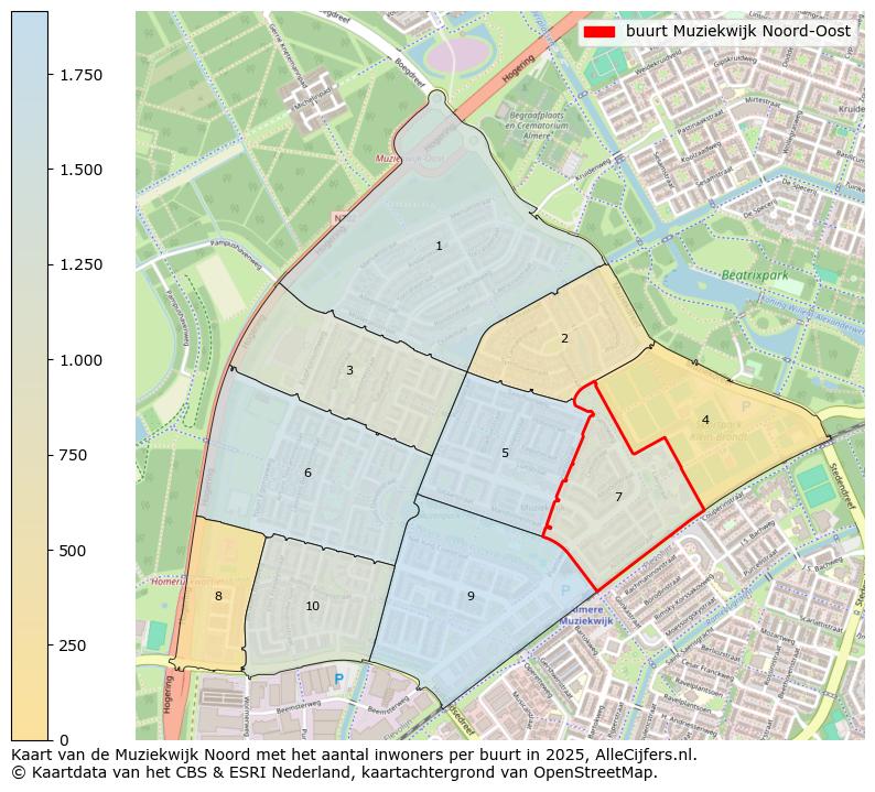 Afbeelding van de buurt Muziekwijk Noord-Oost op de kaart.