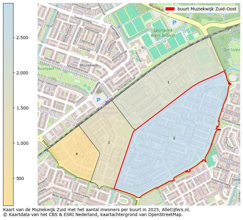 Afbeelding van de buurt Muziekwijk Zuid-Oost op de kaart.