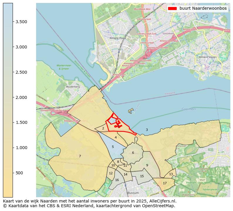 Afbeelding van de buurt Naarderwoonbos op de kaart.