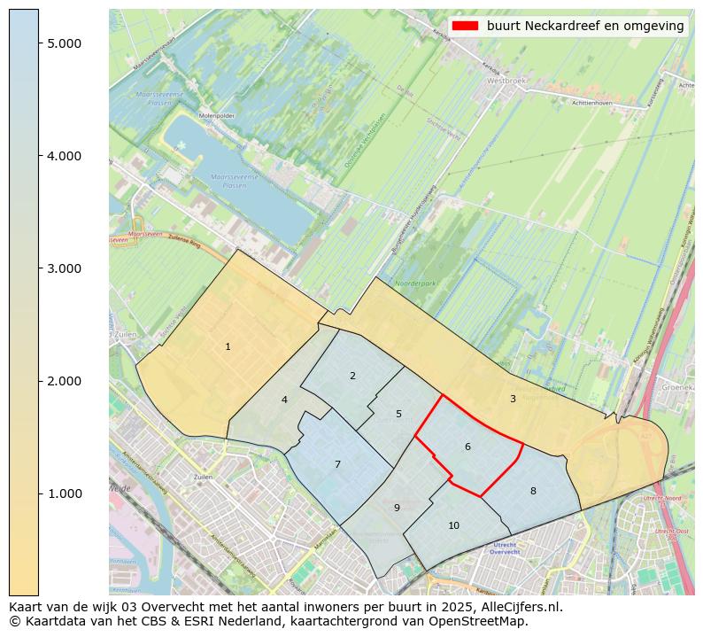Afbeelding van de buurt Neckardreef en omgeving op de kaart.
