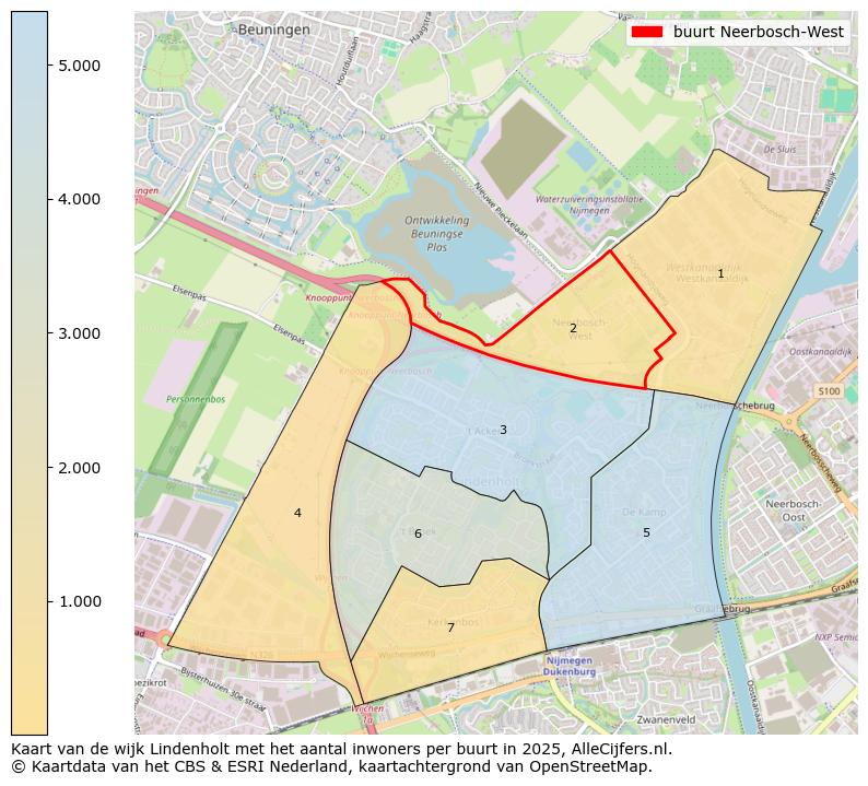 Afbeelding van de buurt Neerbosch-West op de kaart.