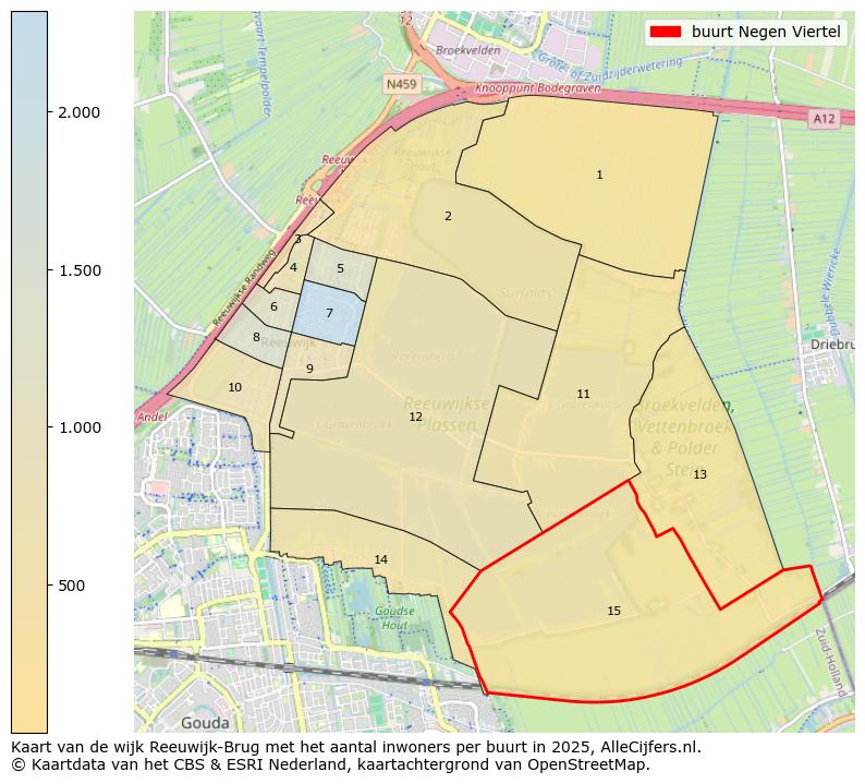 Afbeelding van de buurt Negen Viertel op de kaart.