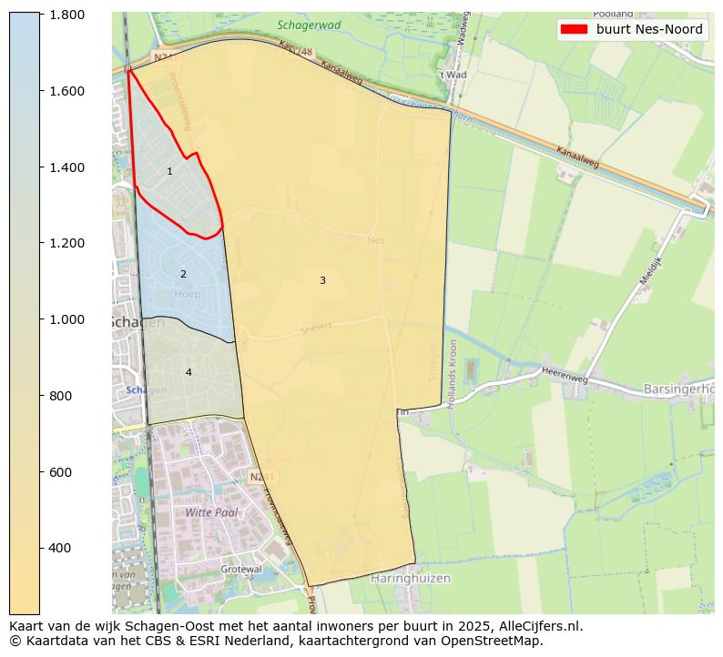 Afbeelding van de buurt Nes-Noord op de kaart.