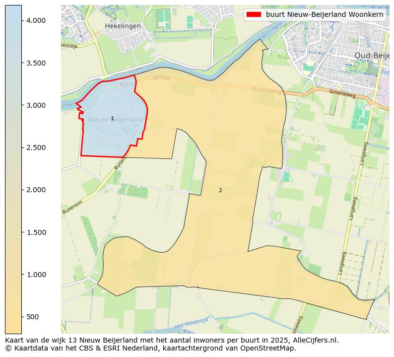 Afbeelding van de buurt Nieuw-Beijerland Woonkern op de kaart.