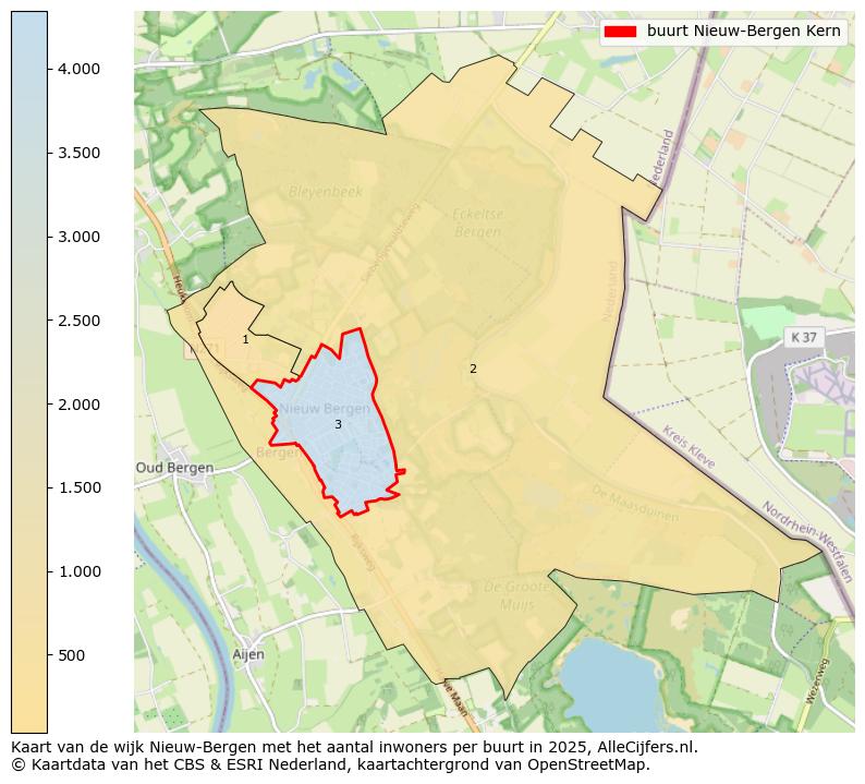 Afbeelding van de buurt Nieuw-Bergen Kern op de kaart.