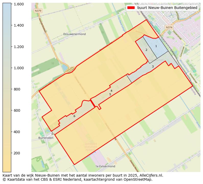 Afbeelding van de buurt Nieuw-Buinen Buitengebied op de kaart.