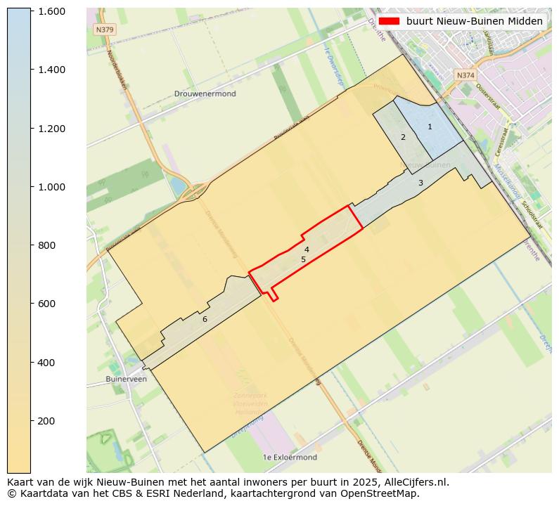 Afbeelding van de buurt Nieuw-Buinen Midden op de kaart.