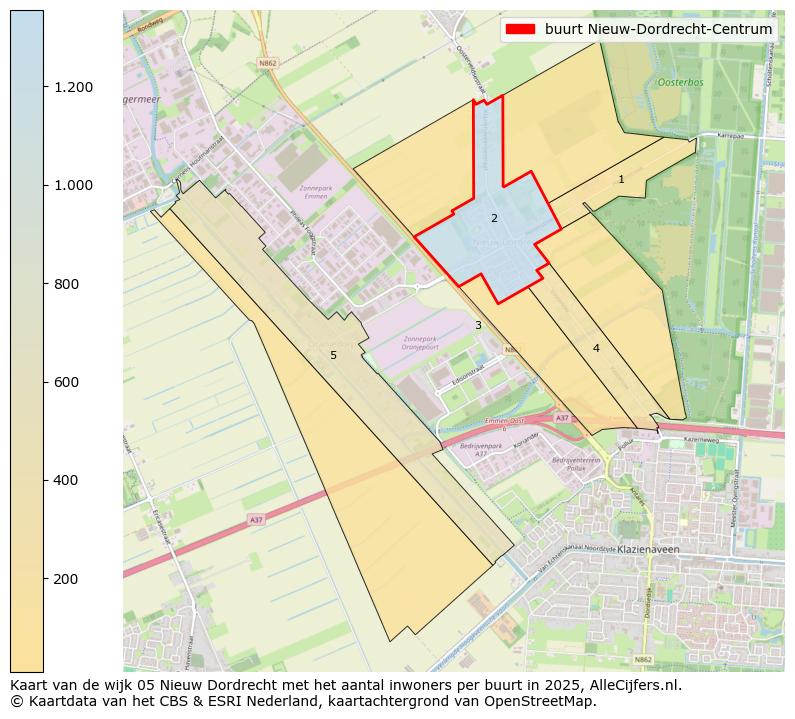 Afbeelding van de buurt Nieuw-Dordrecht-Centrum op de kaart.