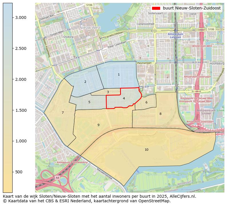 Afbeelding van de buurt Nieuw-Sloten-Zuidoost op de kaart.