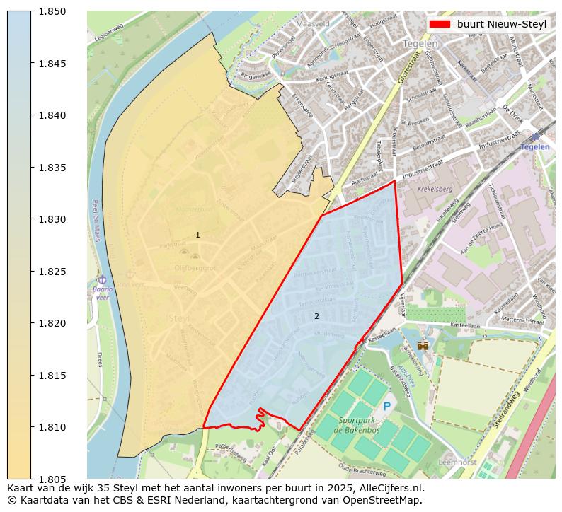 Afbeelding van de buurt Nieuw-Steyl op de kaart.