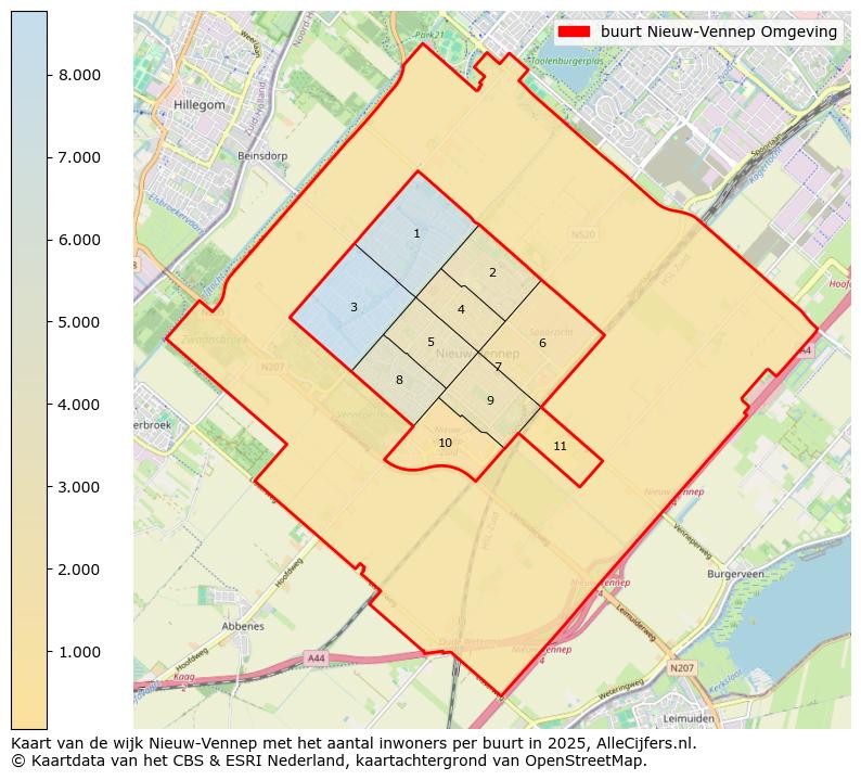 Afbeelding van de buurt Nieuw-Vennep Omgeving op de kaart.