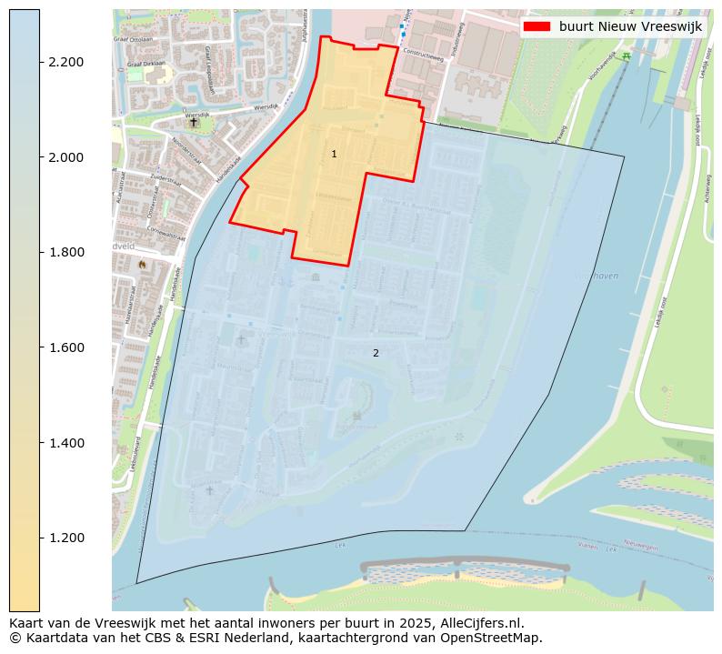 Afbeelding van de buurt Nieuw Vreeswijk op de kaart.