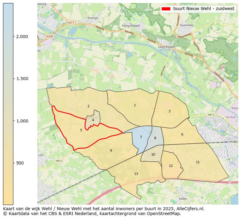 Afbeelding van de buurt Nieuw Wehl - zuidwest op de kaart.
