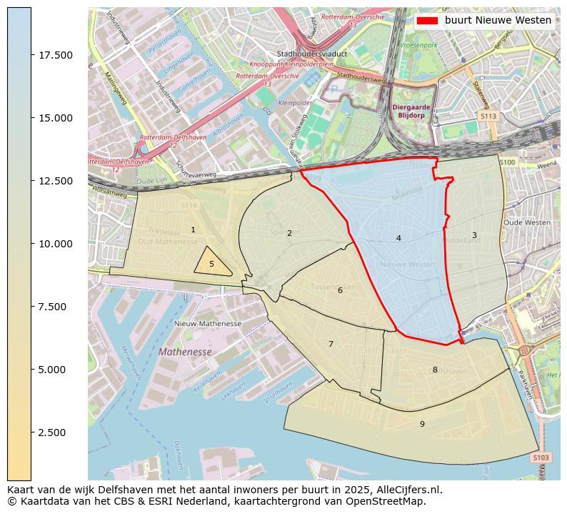 Afbeelding van de buurt Nieuwe Westen op de kaart.