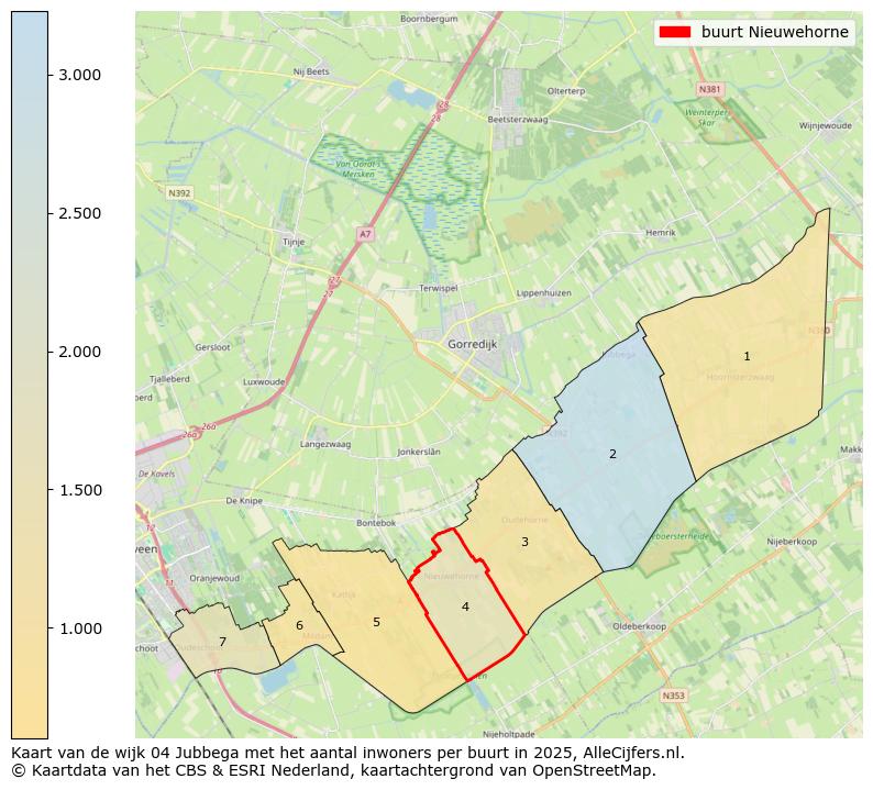 Afbeelding van de buurt Nieuwehorne op de kaart.