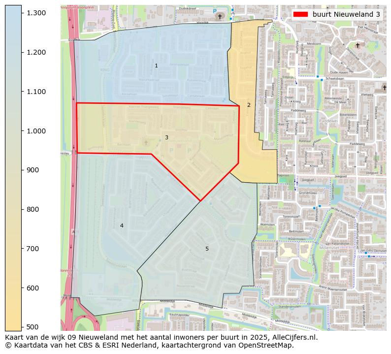 Afbeelding van de buurt Nieuweland 3 op de kaart.