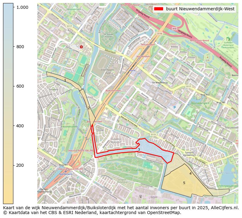Afbeelding van de buurt Nieuwendammerdijk-West op de kaart.