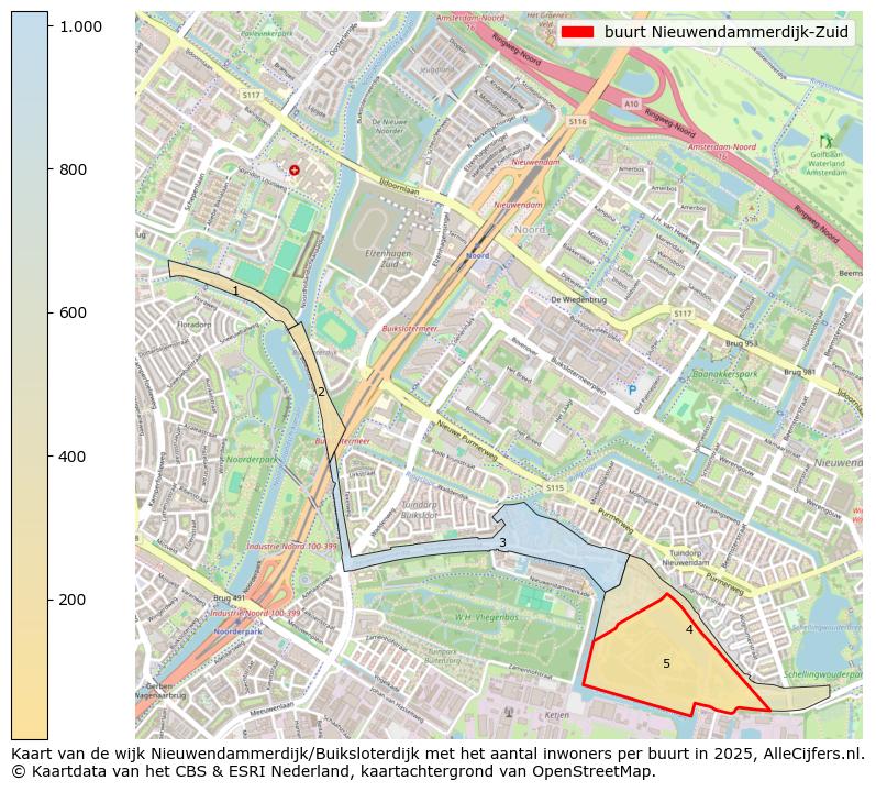 Afbeelding van de buurt Nieuwendammerdijk-Zuid op de kaart.
