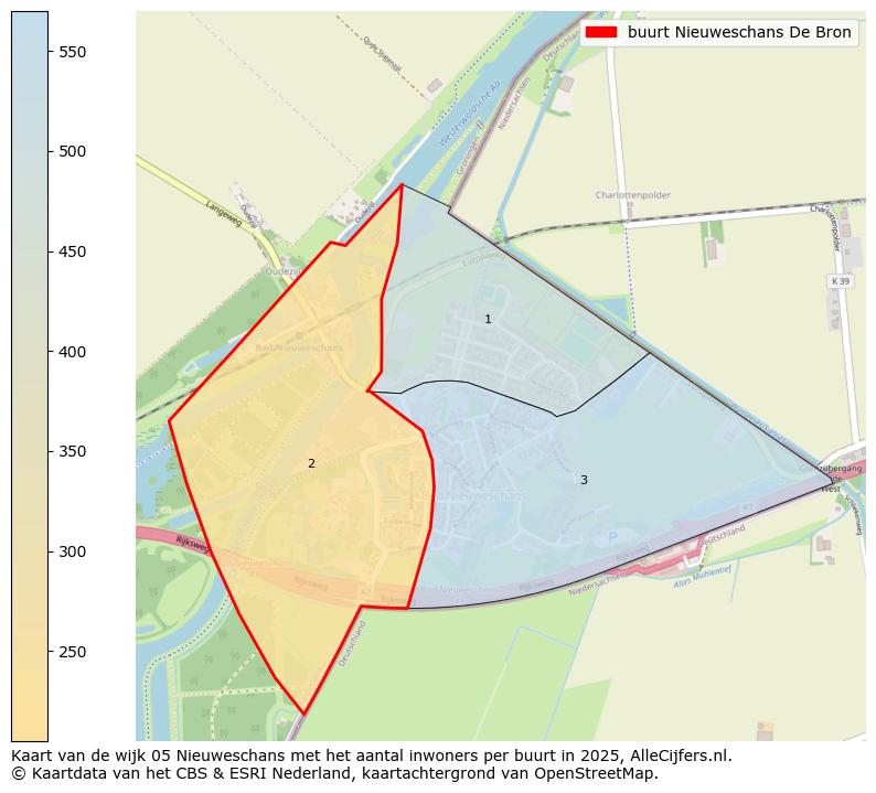 Afbeelding van de buurt Nieuweschans De Bron op de kaart.