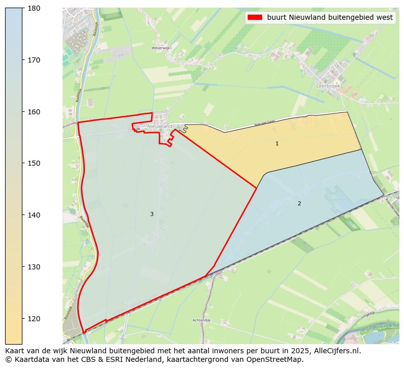 Afbeelding van de buurt Nieuwland buitengebied west op de kaart.