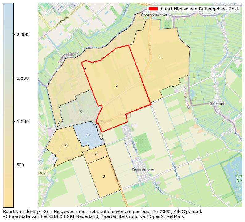 Afbeelding van de buurt Nieuwveen Buitengebied Oost op de kaart.