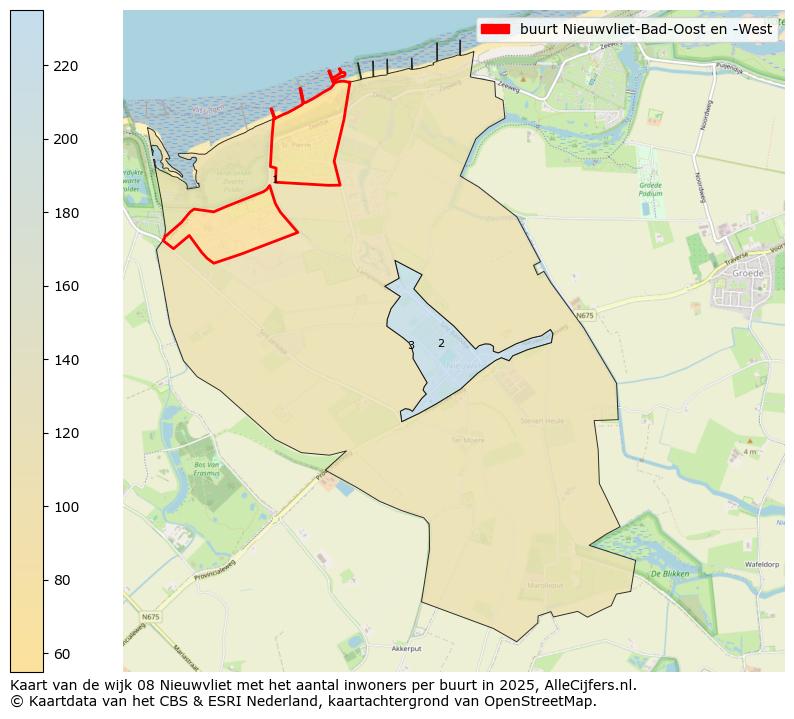 Afbeelding van de buurt Nieuwvliet-Bad-Oost en -West op de kaart.