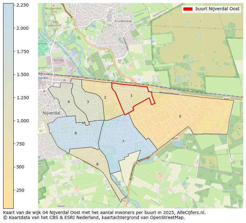 Afbeelding van de buurt Nijverdal Oost op de kaart.