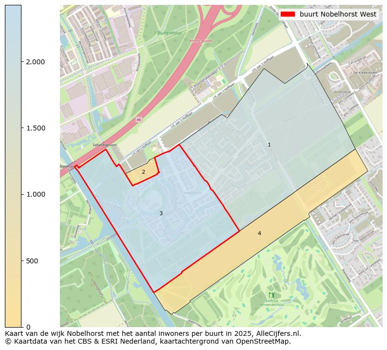 Afbeelding van de buurt Nobelhorst West op de kaart.