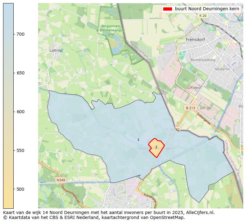 Afbeelding van de buurt Noord Deurningen kern op de kaart.