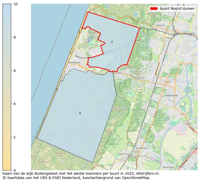 Afbeelding van de buurt Noord duinen op de kaart.