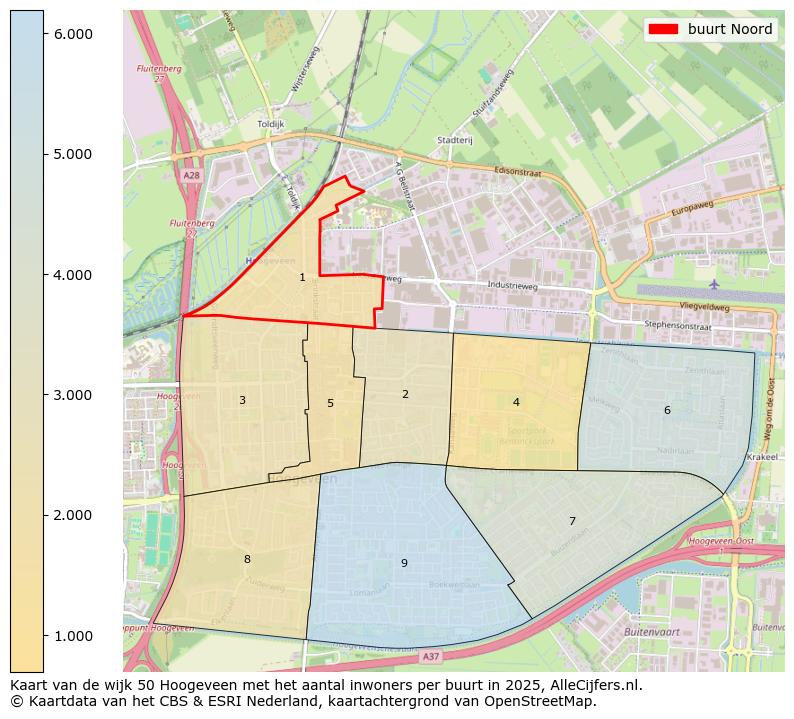Afbeelding van de buurt Noord op de kaart.