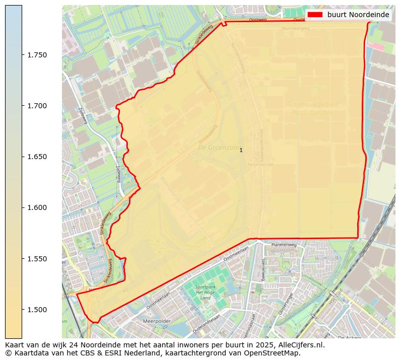 Afbeelding van de buurt Noordeinde op de kaart.