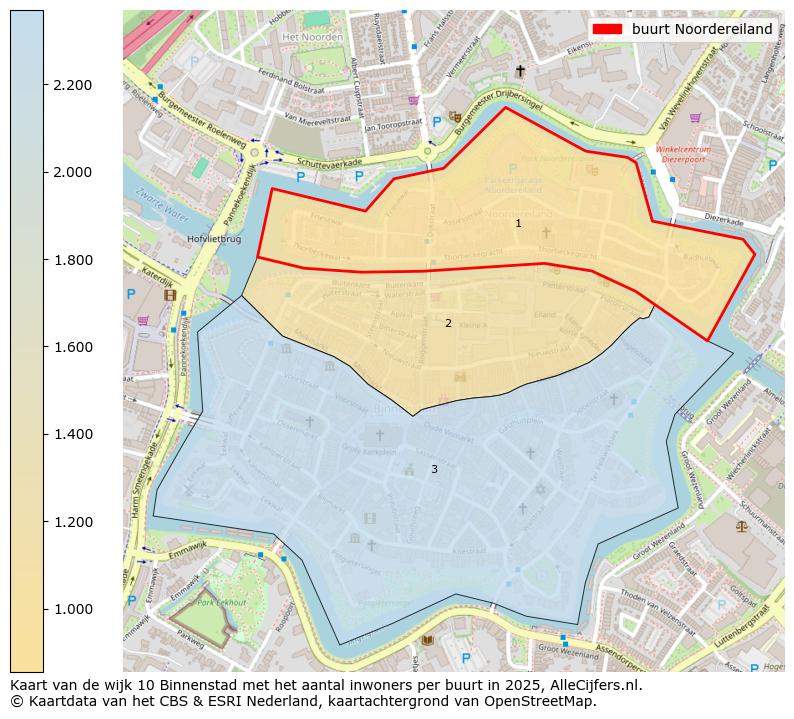 Afbeelding van de buurt Noordereiland op de kaart.