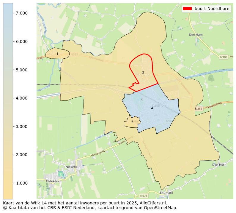 Afbeelding van de buurt Noordhorn op de kaart.