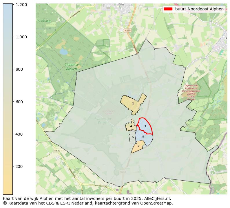 Afbeelding van de buurt Noordoost Alphen op de kaart.