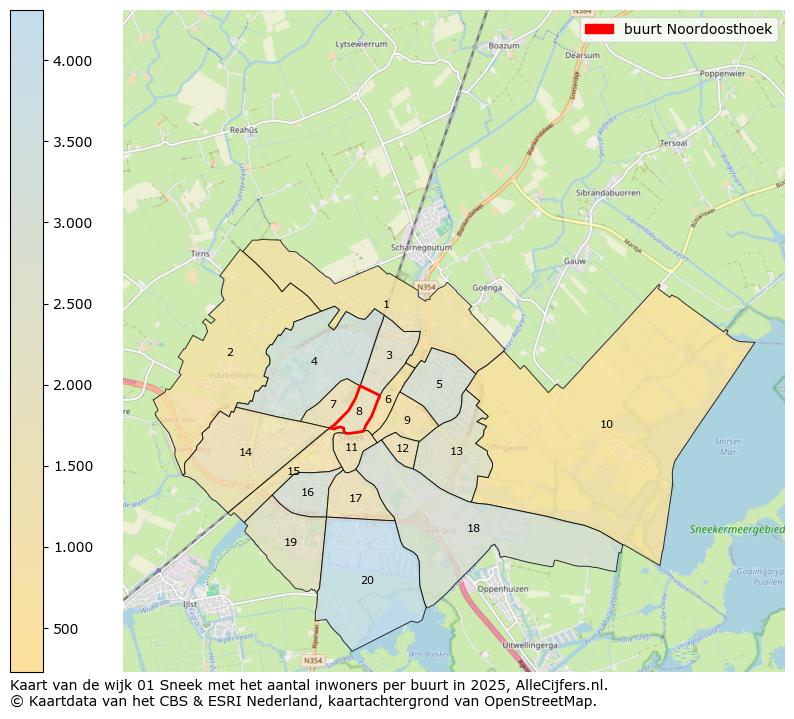 Afbeelding van de buurt Noordoosthoek op de kaart.