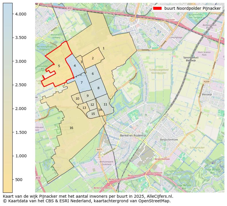 Afbeelding van de buurt Noordpolder Pijnacker op de kaart.